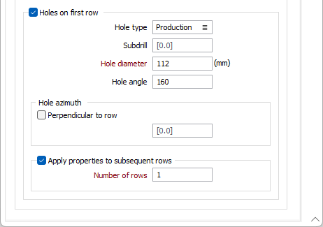 Holes on First Row