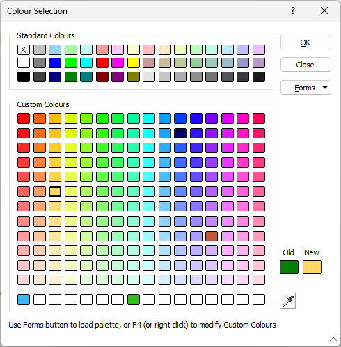 The Colour Selection dialog