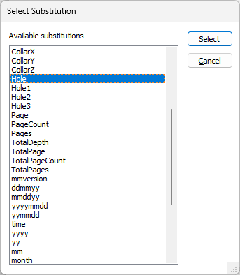 The Select Substitution form