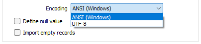 The Encoding options