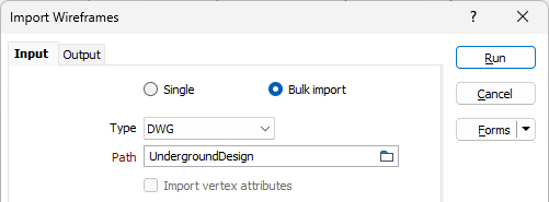 Import Wireframes form with new Bulk Import radio button