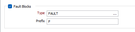 The Fault Blocks options on the Output tab of the Geology Model form