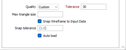 The Quality options on the Output tab of the Vein Network form