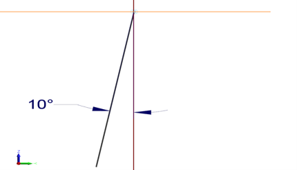 A hole with a dip of 10 degrees shown in Visex