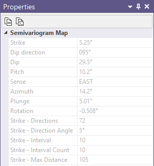 The Variogram Map Properties panel
