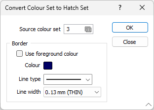 The Convert Colour Set to Hatch Set form