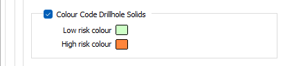 Colour Code Drillhole Solids The Colour Code Drillhole Solids options